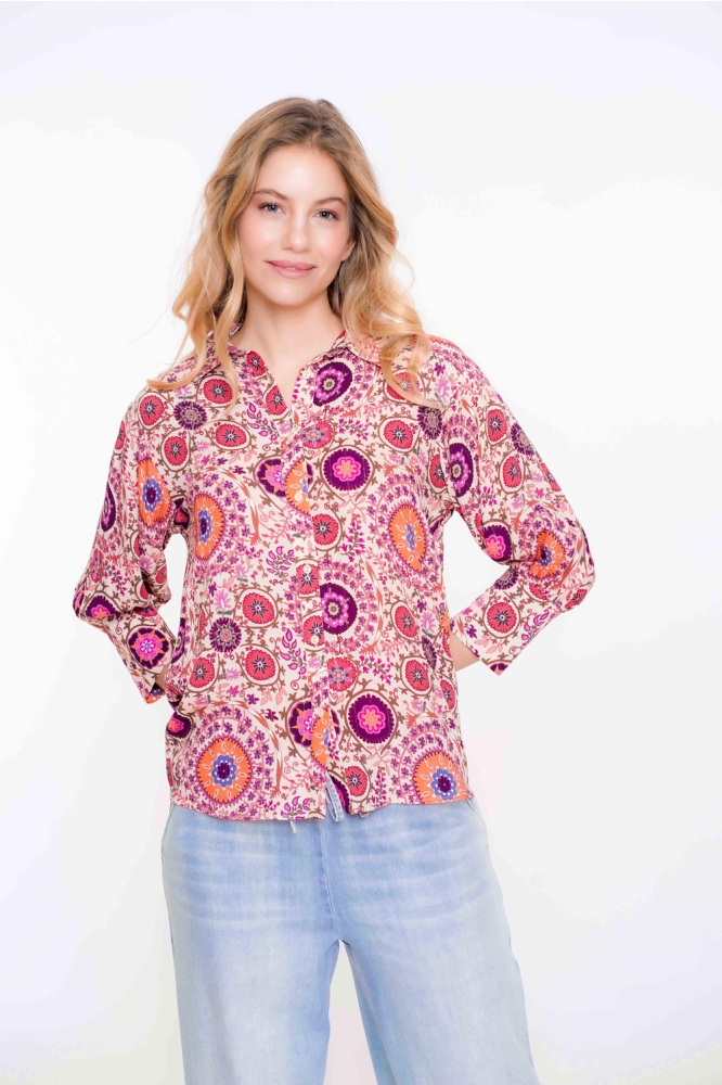 BLOUSE MET GRAFISCHE PRINT 53238 20 Lilac/Orange